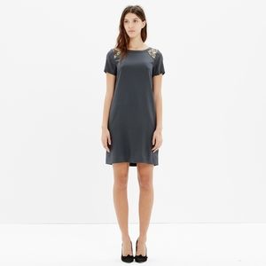 Madewell silk sequins shoulder dress